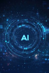 Futuristic AI Technology Blurred Background