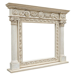 Fototapeta premium Greek Style Frame Border Detail isolated on transparent background 