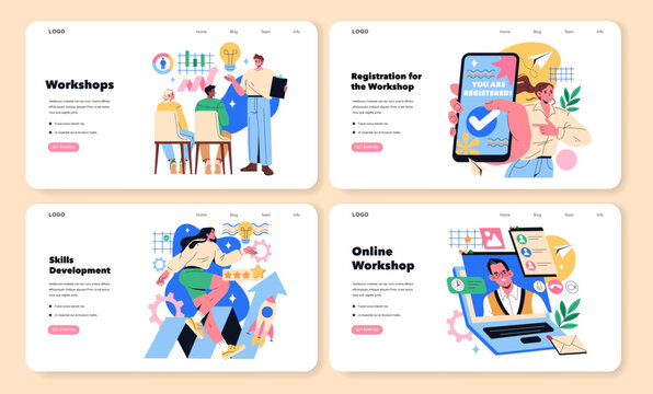 Workshops. Flat Vector Illustration