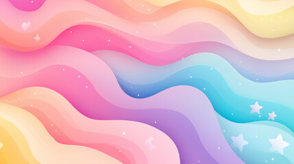Colorful Abstract Waves and Smooth Blue Design