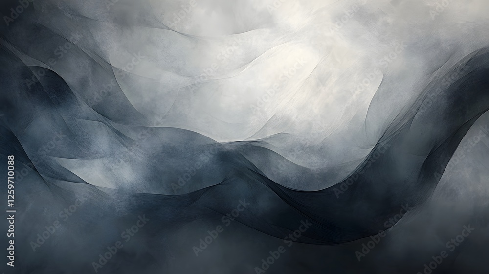 Aufkleber abstract artwork displaying smooth flowing shapes with a muted palette