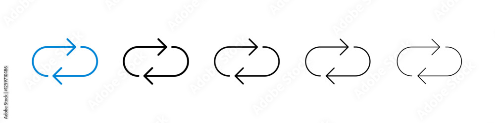 Poster arrows repeat icons in five different stroke sizes