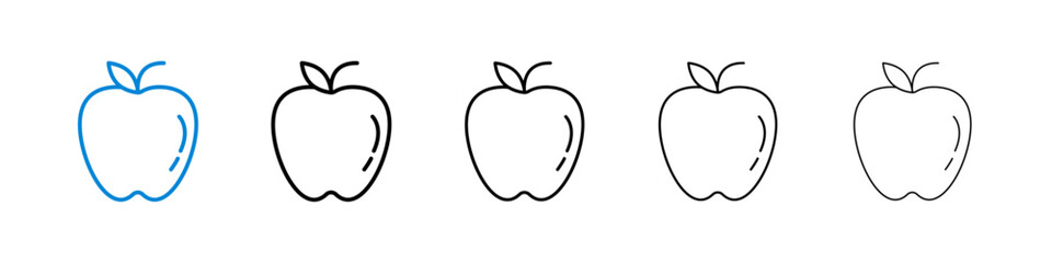 Apple icons in five different stroke sizes
