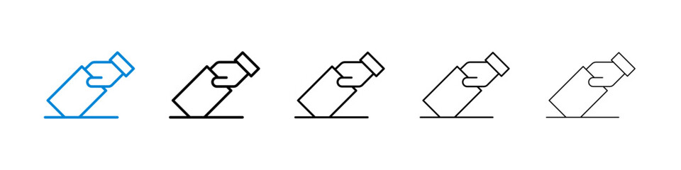 Ballot icons in five different stroke sizes