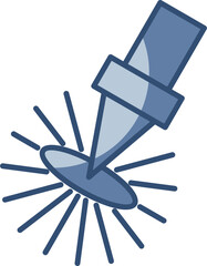 laser beam vector icon, transparent background. replaceable blue color design