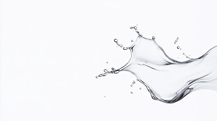 Splashing water creating dynamic shapes against a clean white background for artistic use