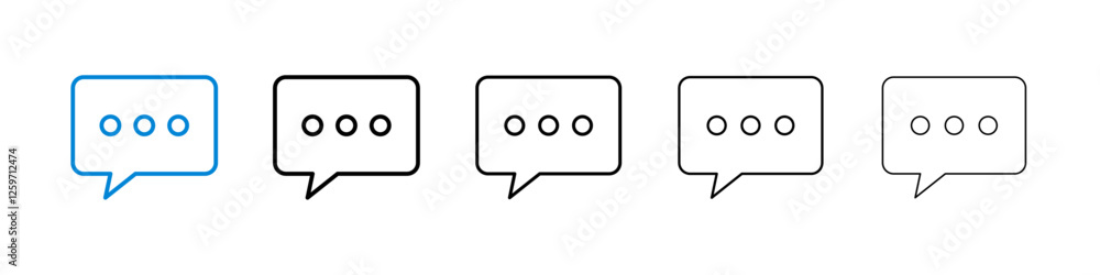 Poster comment icons in five different stroke sizes