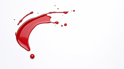 Abstract red paint splash on a white background, creating a vibrant artistic effect