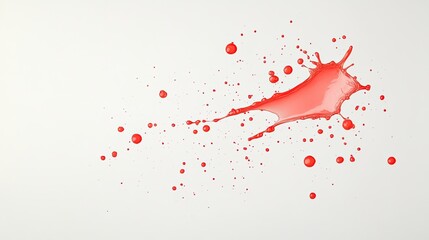 Vibrant red paint splash on a white background, showcasing dynamic movement and energy
