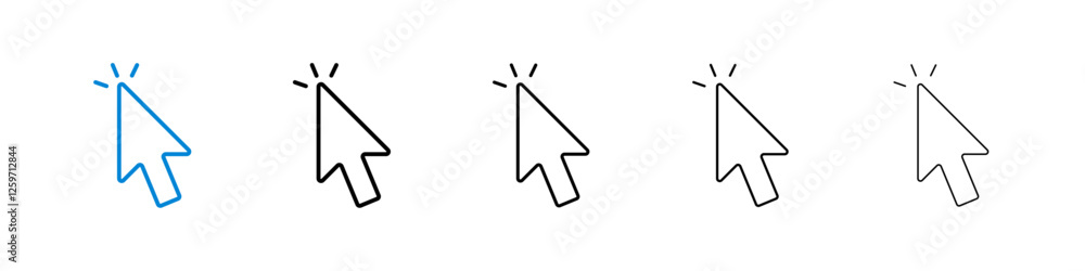 Poster cursor icons in five different stroke sizes