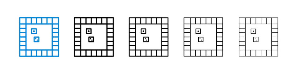 Game board icons in five different stroke sizes