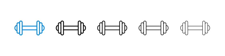 Gym icons in five different stroke sizes
