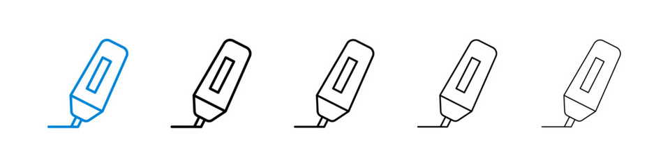 Highlighter icons in five different stroke sizes