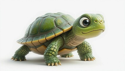Fototapeta premium Cartoon Turtle Portrait Closeup View