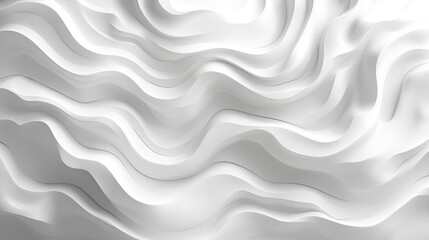 Abstract white wave patterns creating a smooth, flowing texture ideal for backgrounds and design