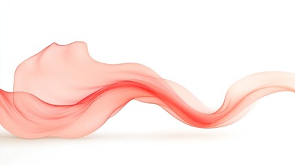 Flowing red fabric gracefully undulating against a white background, evoking elegance and softness