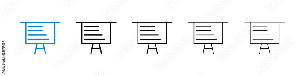 Poster presentation icons in five different stroke sizes