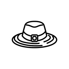 tourist hat icon vector, line style icon