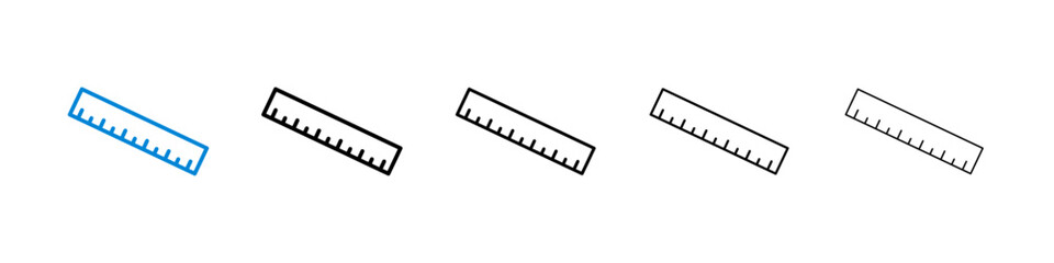 Ruler icons in five different stroke sizes