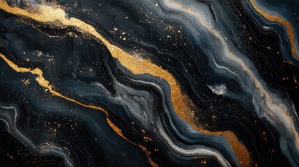 Abstract gold and black marble texture background