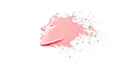 Abstract representation of a serene female face blending with soft colors and textures, symbolizing beauty