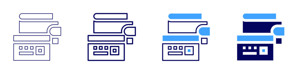 Credit card payment services icon in 4 different styles. Thin Line, Line, Bold Line, Duotone. Duotone style. Editable stroke