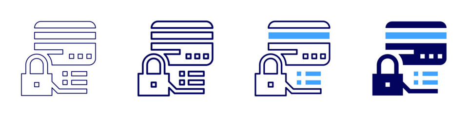 Digital payment authentication icon in 4 different styles. Thin Line, Line, Bold Line, Duotone. Duotone style. Editable stroke
