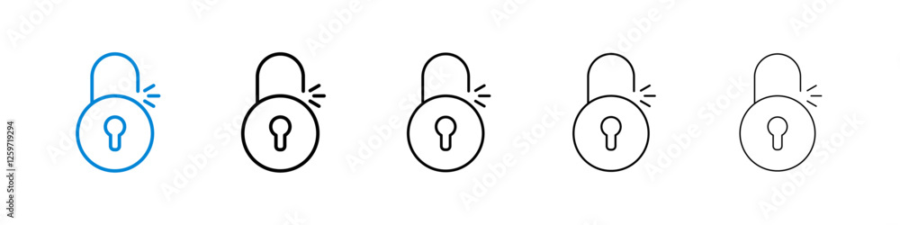 Poster unlock icons in five different stroke sizes