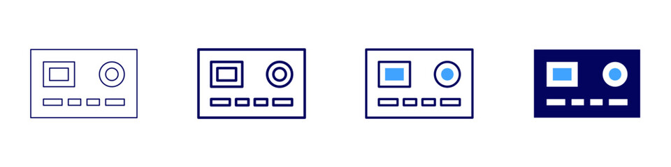 Digital payment trends icon in 4 different styles. Thin Line, Line, Bold Line, Duotone. Duotone style. Editable stroke