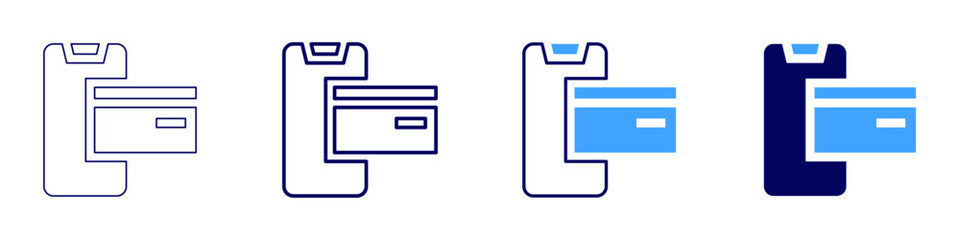 Online payment gateway provider icon in 4 different styles. Thin Line, Line, Bold Line, Duotone. Duotone style. Editable stroke