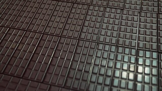 chocolate bar making process in the factory