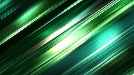 Abstract green lines, dark background, motion blur, design