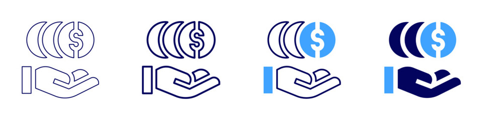 Payment portal integration icon in 4 different styles. Thin Line, Line, Bold Line, Duotone. Duotone style. Editable stroke