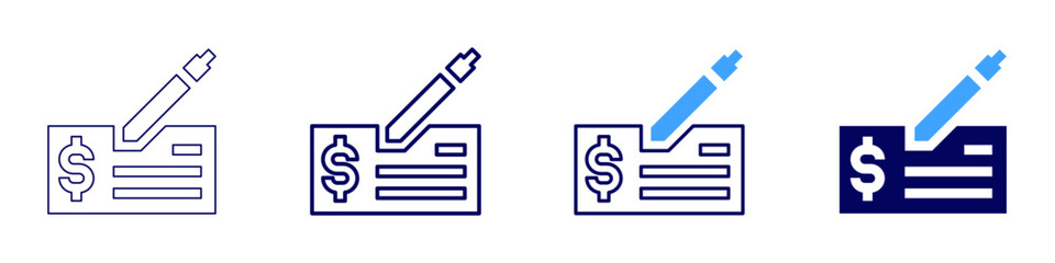Payment processing API icon in 4 different styles. Thin Line, Line, Bold Line, Duotone. Duotone style. Editable stroke