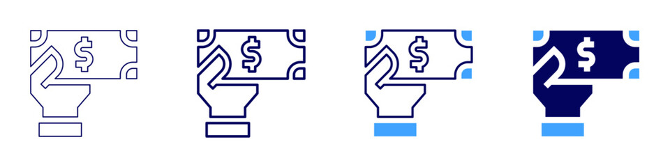 Payment receipt generation icon in 4 different styles. Thin Line, Line, Bold Line, Duotone. Duotone style. Editable stroke