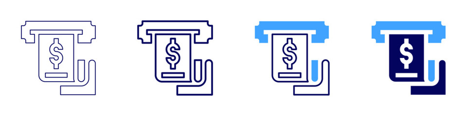 Payment risk management icon in 4 different styles. Thin Line, Line, Bold Line, Duotone. Duotone style. Editable stroke
