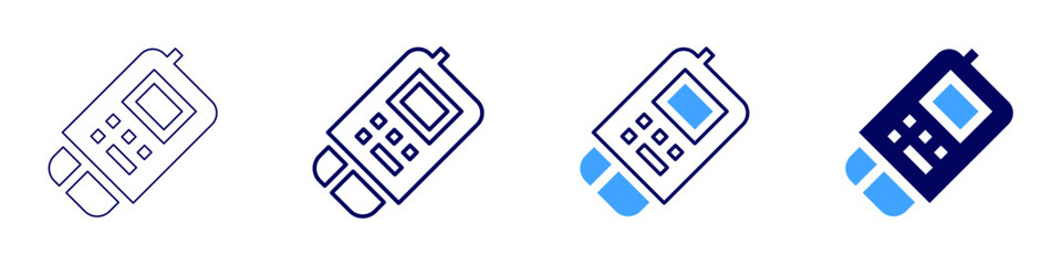 Payment solution technology icon in 4 different styles. Thin Line, Line, Bold Line, Duotone. Duotone style. Editable stroke