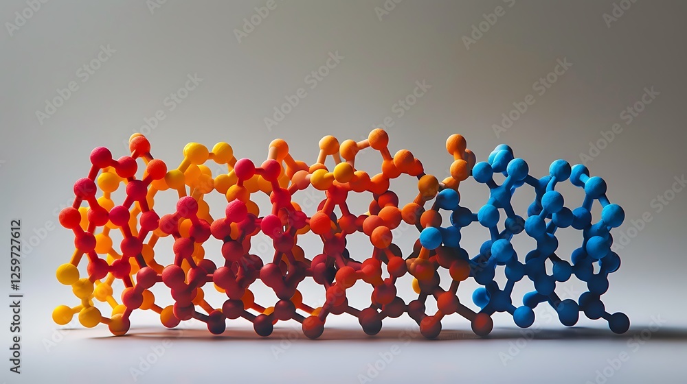 Poster vibrant 3d model illustrating intricate molecular structure with visible atomic bonds for showcasing