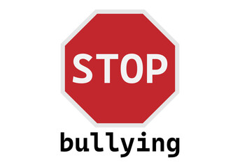 Señal de stop o parar el acoso escolar o bullying