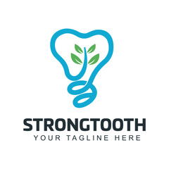 Dental Health Care Logo Design With Tooth Root Concept Vector