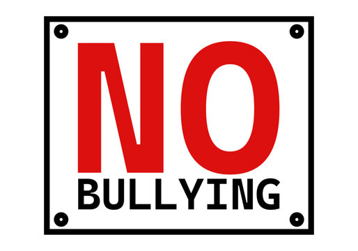 Cartel con texto de no al acoso escolar o bullying