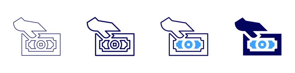 Subscription payment service icon in 4 different styles. Thin Line, Line, Bold Line, Duotone. Duotone style. Editable stroke