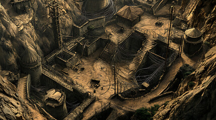 Fototapeta premium Aerial View of a Destroyed Cityscape