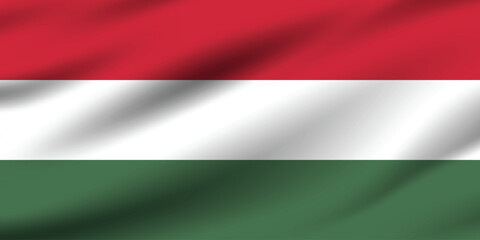 Flag of Hungary. Hungary flag official size and color standards digital vector illustration. Waving flag icon.