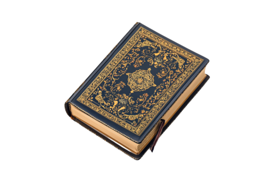 Luxurious Ornate Book Golden Details Intricate Design Elegant Antique Book