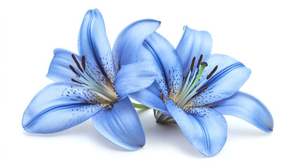 a beautiful  and the  blew  flower isolated on the whit background