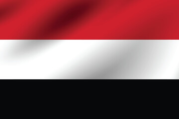 Fototapeta premium Flag of Yemen. Yemen flag official size and color standards digital vector illustration. Waving flag icon.
