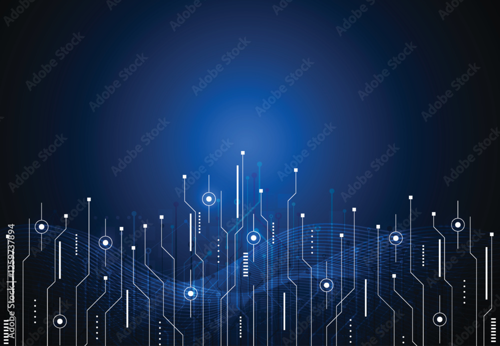 Poster abstract digital background with technology circuit board. electronic motherboard illustration. comm