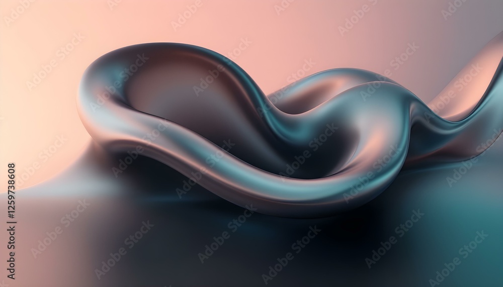 Poster abstract fluid 3d renders iridescent modern retro futuristic dynamic wave in motion. ideal for backg