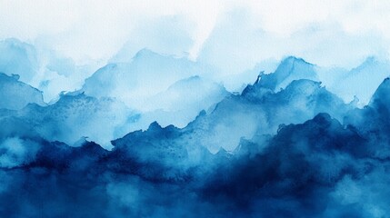 Blue background with watercolor textures. Showing delicate gradient shades of blue. Emphasizing calmness and serenity. Ideal for digital art projects.